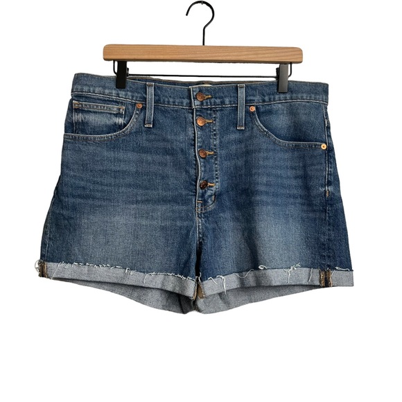 Madewell High-Rise Denim Shorts in Burke Wash: Button-Front Edition - Picture 4 of 11